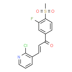 ChemSpider 2D Image | (2E)-3-(2-Chloro-3-pyridinyl)-1-[3-fluoro-4-(methylsulfonyl)phenyl]-2-propen-1-one | C15H11ClFNO3S