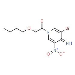 ChemSpider 2D Image | 1-(3-Bromo-4-imino-5-nitro-1(4H)-pyridinyl)-2-butoxyethanone | C11H14BrN3O4