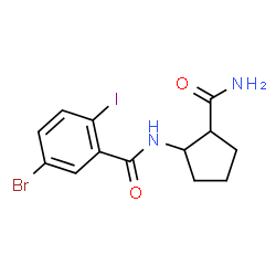 ChemSpider 2D Image | 5-Bromo-N-(2-carbamoylcyclopentyl)-2-iodobenzamide | C13H14BrIN2O2