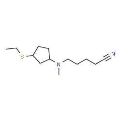 ChemSpider 2D Image | 5-{[3-(Ethylsulfanyl)cyclopentyl](methyl)amino}pentanenitrile | C13H24N2S