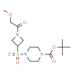 ChemSpider 2D Image | 2-Methyl-2-propanyl 4-{[1-(methoxyacetyl)-3-azetidinyl]sulfonyl}-1-piperazinecarboxylate | C15H27N3O6S