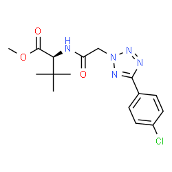 ChemSpider 2D Image | Methyl N-{[5-(4-chlorophenyl)-2H-tetrazol-2-yl]acetyl}-3-methyl-L-valinate | C16H20ClN5O3