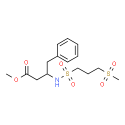 ChemSpider 2D Image | Methyl 3-({[3-(methylsulfonyl)propyl]sulfonyl}amino)-4-phenylbutanoate | C15H23NO6S2