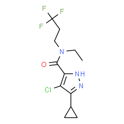 ChemSpider 2D Image | 4-Chloro-3-cyclopropyl-N-ethyl-N-(3,3,3-trifluoropropyl)-1H-pyrazole-5-carboxamide | C12H15ClF3N3O