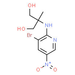 ChemSpider 2D Image | 2-[(3-Bromo-5-nitro-2-pyridinyl)amino]-2-methyl-1,3-propanediol | C9H12BrN3O4