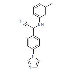 ChemSpider 2D Image | [4-(1H-Imidazol-1-yl)phenyl][(3-methylphenyl)amino]acetonitrile | C18H16N4