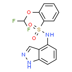 ChemSpider 2D Image | 2-(Difluoromethoxy)-N-(1H-indazol-4-yl)benzenesulfonamide | C14H11F2N3O3S