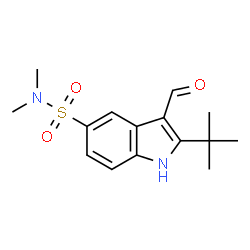 ChemSpider 2D Image | 2-(tert-Butyl)-3-formyl-N,N-dimethyl-1H-indole-5-sulfonamide | C15H20N2O3S