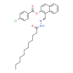 ChemSpider 2D Image | 1-[(Dodecanoylhydrazono)methyl]-2-naphthyl 4-chlorobenzoate | C30H35ClN2O3