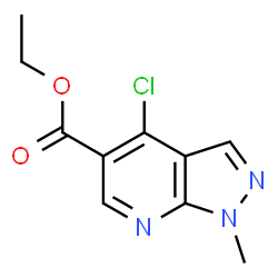 ChemSpider 2D Image | Ethyl 4-chloro-1-methyl-1H-pyrazolo[3,4-b]pyridine-5-carboxylate | C10H10ClN3O2