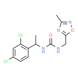 ChemSpider 2D Image | 1-[1-(2,4-Dichlorophenyl)ethyl]-3-[(3-methyl-1,2,4-oxadiazol-5-yl)methyl]urea | C13H14Cl2N4O2