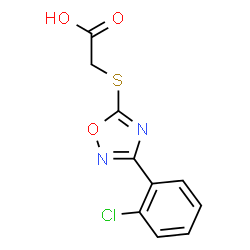 ChemSpider 2D Image | {[3-(2-Chlorophenyl)-1,2,4-oxadiazol-5-yl]sulfanyl}acetic acid | C10H7ClN2O3S