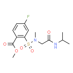ChemSpider 2D Image | Methyl 4-fluoro-2-{[2-(isopropylamino)-2-oxoethyl](methyl)sulfamoyl}benzoate | C14H19FN2O5S