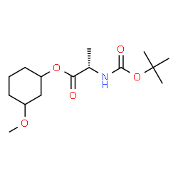 ChemSpider 2D Image | 3-Methoxycyclohexyl N-{[(2-methyl-2-propanyl)oxy]carbonyl}-L-alaninate | C15H27NO5