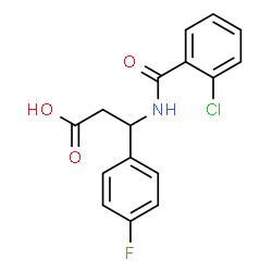 ChemSpider 2D Image | 3-[(2-Chlorobenzoyl)amino]-3-(4-fluorophenyl)propanoic acid | C16H13ClFNO3