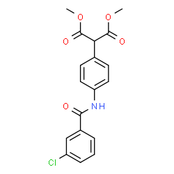 ChemSpider 2D Image | Dimethyl {4-[(3-chlorobenzoyl)amino]phenyl}malonate | C18H16ClNO5