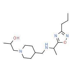 ChemSpider 2D Image | 1-[4-({[1-(3-Propyl-1,2,4-oxadiazol-5-yl)ethyl]amino}methyl)-1-piperidinyl]-2-propanol | C16H30N4O2