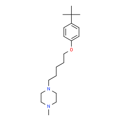 ChemSpider 2D Image | 1-Methyl-4-{5-[4-(2-methyl-2-propanyl)phenoxy]pentyl}piperazine | C20H34N2O