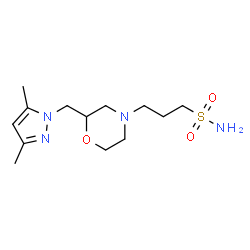 ChemSpider 2D Image | 3-{2-[(3,5-Dimethyl-1H-pyrazol-1-yl)methyl]-4-morpholinyl}-1-propanesulfonamide | C13H24N4O3S