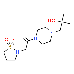 ChemSpider 2D Image | 2-(1,1-Dioxido-1,2-thiazolidin-2-yl)-1-[4-(2-hydroxy-2-methylpropyl)-1-piperazinyl]ethanone | C13H25N3O4S