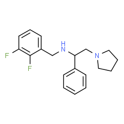 ChemSpider 2D Image | N-(2,3-Difluorobenzyl)-1-phenyl-2-(1-pyrrolidinyl)ethanamine | C19H22F2N2