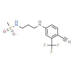 ChemSpider 2D Image | N-(3-{[4-Cyano-3-(trifluoromethyl)phenyl]amino}propyl)methanesulfonamide | C12H14F3N3O2S