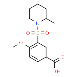 ChemSpider 2D Image | 4-Methoxy-3-[(2-methyl-1-piperidinyl)sulfonyl]benzoic acid | C14H19NO5S