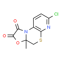 ChemSpider 2D Image | 7-Chloro-3a-methyl-3a,4-dihydro[1,3]oxazolo[3,2-d]pyrido[2,3-b][1,4]thiazine-1,2-dione | C10H7ClN2O3S