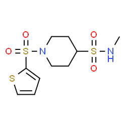 ChemSpider 2D Image | N-Methyl-1-(2-thienylsulfonyl)-4-piperidinesulfonamide | C10H16N2O4S3