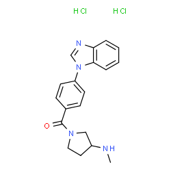 ChemSpider 2D Image | [4-(1H-Benzimidazol-1-yl)phenyl][3-(methylamino)-1-pyrrolidinyl]methanone dihydrochloride | C19H22Cl2N4O
