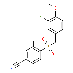 ChemSpider 2D Image | 3-Chloro-4-[(3-fluoro-4-methoxybenzyl)sulfonyl]benzonitrile | C15H11ClFNO3S