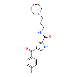 ChemSpider 2D Image | 4-(4-Methylbenzoyl)-N-[3-(4-morpholinyl)propyl]-1H-pyrrole-2-carboxamide | C20H25N3O3
