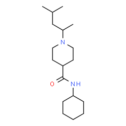 ChemSpider 2D Image | N-Cyclohexyl-1-(4-methyl-2-pentanyl)-4-piperidinecarboxamide | C18H34N2O