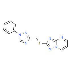 ChemSpider 2D Image | 2-{[(1-Phenyl-1H-1,2,4-triazol-3-yl)methyl]sulfanyl}[1,2,4]triazolo[1,5-a]pyrimidine | C14H11N7S