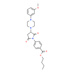 ChemSpider 2D Image | Butyl 4-{3-[4-(3-methoxyphenyl)-1-piperazinyl]-2,5-dioxo-1-pyrrolidinyl}benzoate | C26H31N3O5