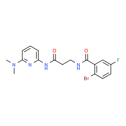 ChemSpider 2D Image | 2-Bromo-N-(3-{[6-(dimethylamino)-2-pyridinyl]amino}-3-oxopropyl)-5-fluorobenzamide | C17H18BrFN4O2