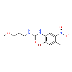 ChemSpider 2D Image | 1-(2-Bromo-4-methyl-5-nitrophenyl)-3-(3-methoxypropyl)urea | C12H16BrN3O4