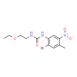 ChemSpider 2D Image | 1-(2-Bromo-4-methyl-5-nitrophenyl)-3-(2-ethoxyethyl)urea | C12H16BrN3O4