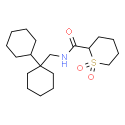 ChemSpider 2D Image | N-[1,1'-Bi(cyclohexyl)-1-ylmethyl]tetrahydro-2H-thiopyran-2-carboxamide 1,1-dioxide | C19H33NO3S