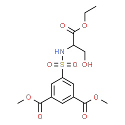 ChemSpider 2D Image | Dimethyl 5-[(1-ethoxy-3-hydroxy-1-oxo-2-propanyl)sulfamoyl]isophthalate | C15H19NO9S