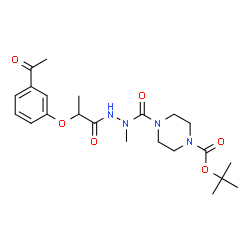 ChemSpider 2D Image | 2-Methyl-2-propanyl 4-({2-[2-(3-acetylphenoxy)propanoyl]-1-methylhydrazino}carbonyl)-1-piperazinecarboxylate | C22H32N4O6