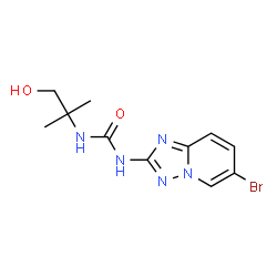ChemSpider 2D Image | 1-(6-Bromo[1,2,4]triazolo[1,5-a]pyridin-2-yl)-3-(1-hydroxy-2-methyl-2-propanyl)urea | C11H14BrN5O2