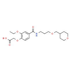 ChemSpider 2D Image | (2-Ethoxy-4-{[3-(tetrahydro-2H-pyran-4-ylmethoxy)propyl]carbamoyl}phenoxy)acetic acid | C20H29NO7