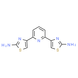 ChemSpider 2D Image | 4,4'-(2,6-Pyridinediyl)bis(1,3-thiazol-2-amine) | C11H9N5S2