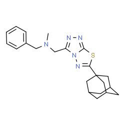 ChemSpider 2D Image | 1-[6-(Adamantan-1-yl)[1,2,4]triazolo[3,4-b][1,3,4]thiadiazol-3-yl]-N-benzyl-N-methylmethanamine | C22H27N5S