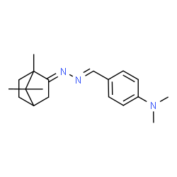ChemSpider 2D Image | N,N-Dimethyl-4-{(E)-[(2E)-(1,7,7-trimethylbicyclo[2.2.1]hept-2-ylidene)hydrazono]methyl}aniline | C19H27N3