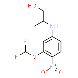 ChemSpider 2D Image | 2-{[3-(Difluoromethoxy)-4-nitrophenyl]amino}-1-propanol | C10H12F2N2O4