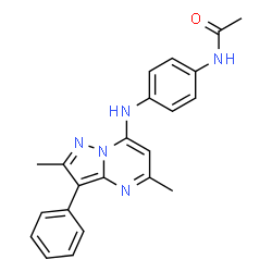 ChemSpider 2D Image | N-{4-[(2,5-Dimethyl-3-phenylpyrazolo[1,5-a]pyrimidin-7-yl)amino]phenyl}acetamide | C22H21N5O