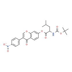 ChemSpider 2D Image | 3-(4-nitrophenyl)-4-oxo-4H-chromen-7-yl N-(tert-butoxycarbonyl)leucinate | C26H28N2O8