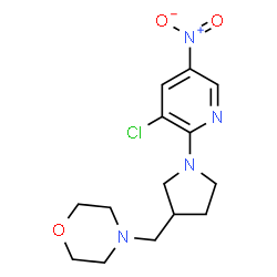 ChemSpider 2D Image | 4-{[1-(3-Chloro-5-nitro-2-pyridinyl)-3-pyrrolidinyl]methyl}morpholine | C14H19ClN4O3